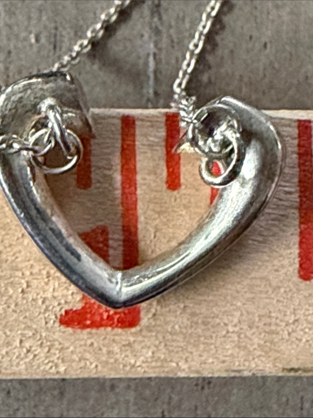 Tiffany & Co. Sterling Silver Open Heart Necklace Signature Blue Pouch 925 - Picture 8 of 9